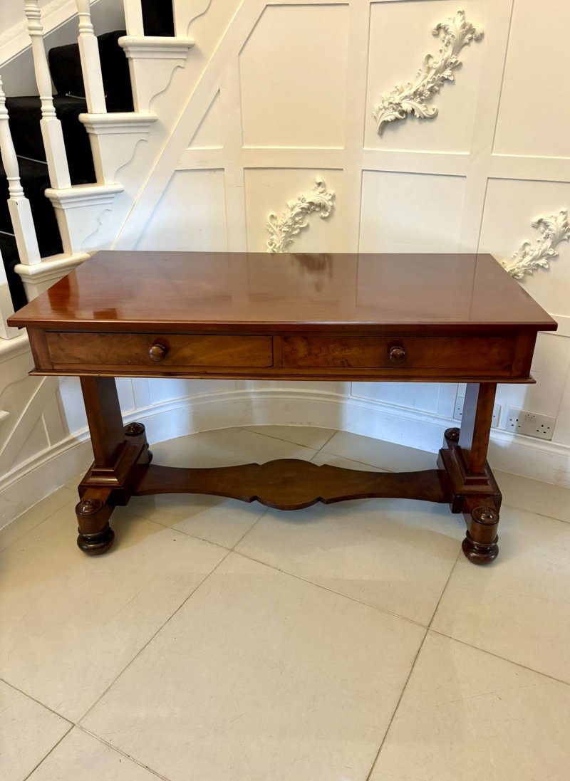 Antique Victorian Quality Figured Mahogany Writing Table/Desk